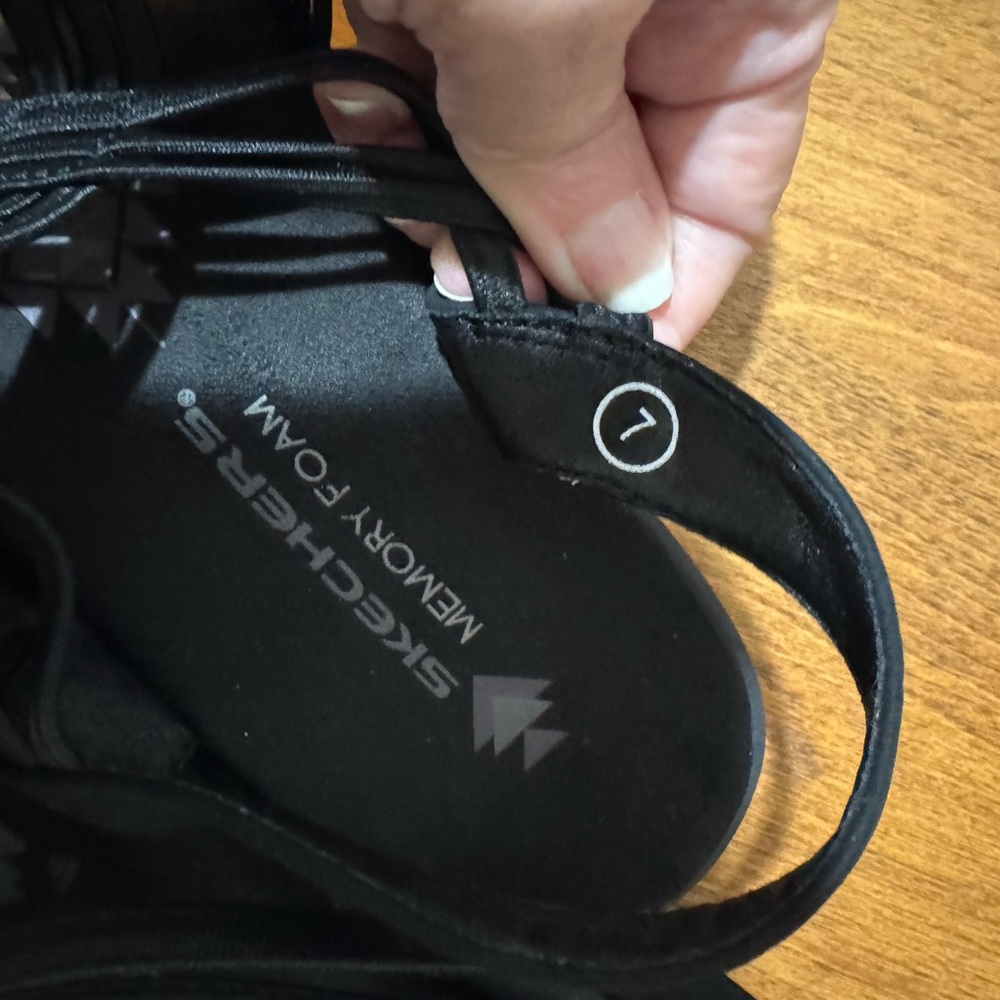 Skechers Women's Black Strappy Slingback Sandals - Picture 3 of 3
